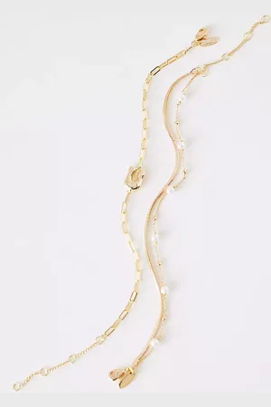 Anthropologie Pearl Bubble Monogram Bracelet