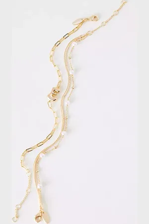 Anthropologie Pearl Bubble Monogram Bracelet
