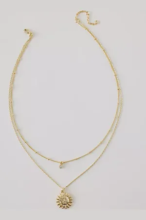 Anthropologie Layered Sun Pendant Necklace