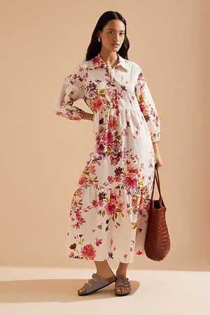Maeve The Bettina Tiered Midi Shirt Dress by