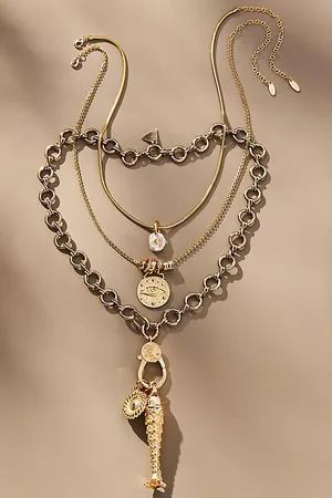 Anthropologie Fish Charm Necklace