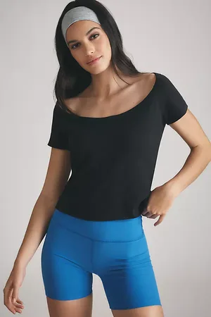 Maeve Scoop-Neck Ribbed T-Shirt