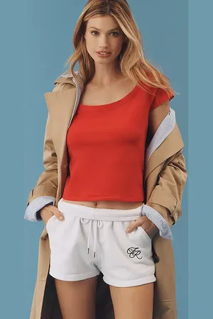 Maeve Scoop-Neck Ribbed T-Shirt