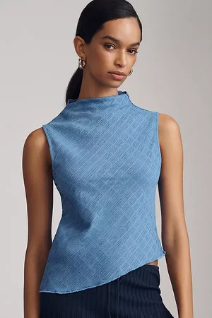 Maeve Asymmetrical Textured Tank Top