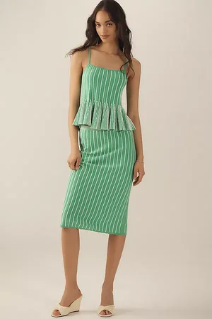 Maeve Knit Stripe Knee-Length Skirt