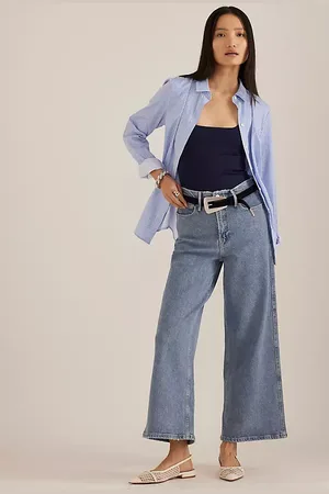 GOOD AMERICAN Soft Tech Good Skate Wide-Leg Jeans