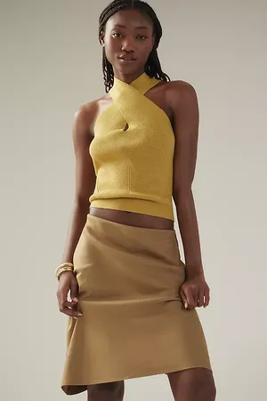 Anthropologie The Tilda Slip Skirt: Linen Knee-Length Edition