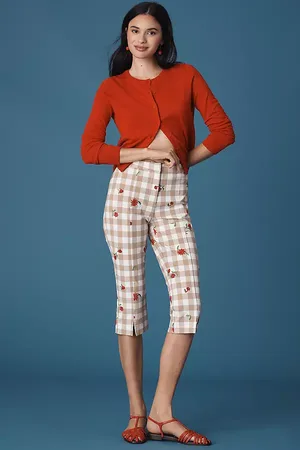 Maeve Gingham Capri Pants