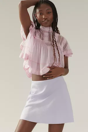 Anthropologie The Tilda Mini Slip Skirt: Linen Edition