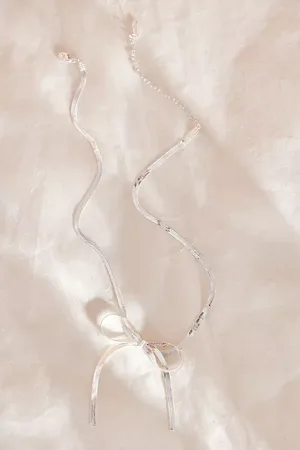 Anthropologie Snake Chain Bow Necklace