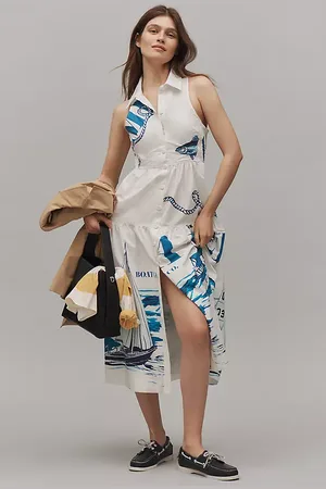 Maeve Sleeveless Midi Shirt Dress