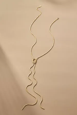 Anthropologie Double Layered Knotted Lariat Necklace