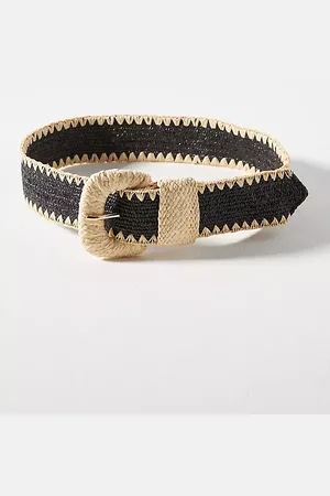 Anthropologie Linea Pelle Woven Raffia Stretch Belt
