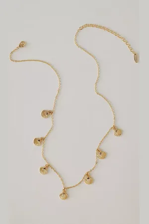 Anthropologie Plated Multi Shell Charm Necklace