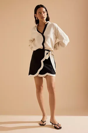Never Fully Dressed Jaspre Linen-Blend Mini Skirt