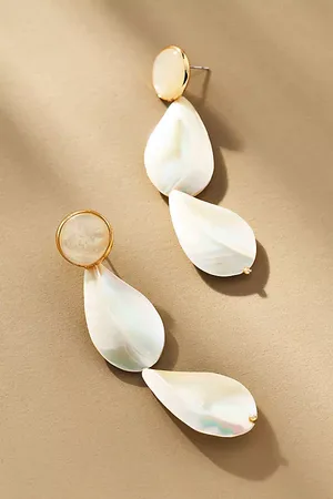 Anthropologie Triple Mother-of-Pearl Drop Earrings