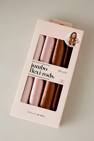 KITSCH Satin Jumbo Flexi Rods, Set of 4