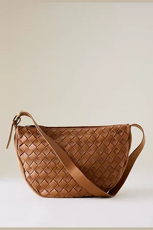 Anthropologie Check Leather Crossbody Bag