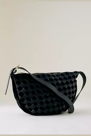 Anthropologie Check Leather Crossbody Bag