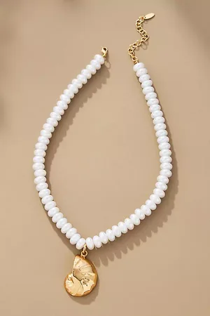 Anthropologie Beaded Pendant Necklace