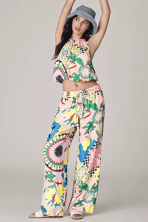 Maeve Straight-Leg Pull-On Silky Trousers