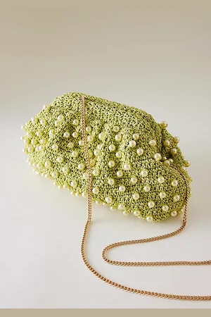 Anthropologie Beaded Crochet Clutch
