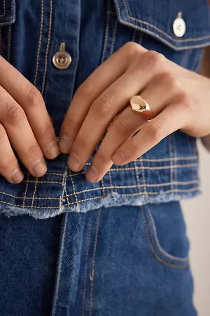Anthropologie Heart Signet Ring