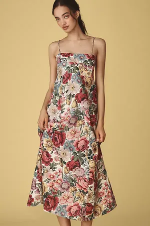 FAITHFULL THE BRAND Faithfull Sleeveless Square-Neck Linen Midi Dress