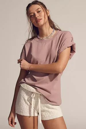 Anthropologie Short-Sleeve Fitted Waist Top