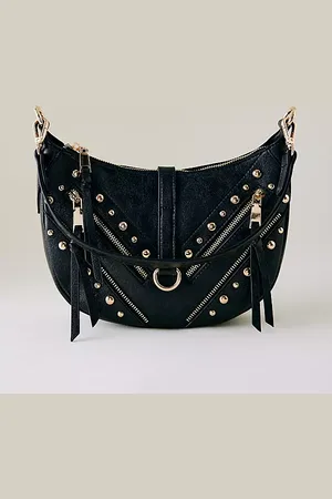 Melie Bianco Studded Faux-Leather Shoulder Bag