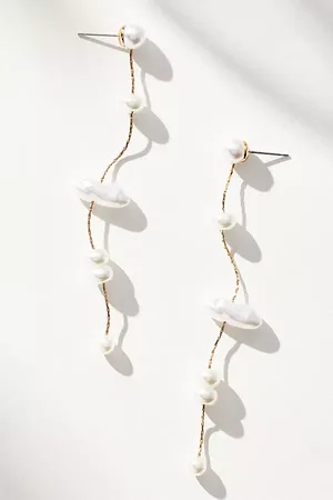 Anthropologie Multi-Pearl Drop Earrings