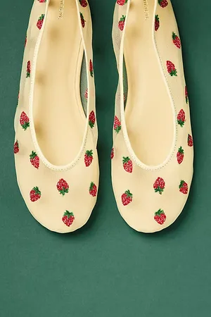Maeve Embroidered Mesh Flats