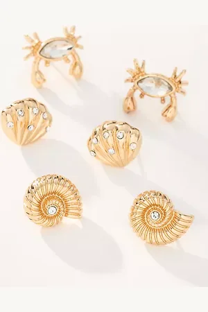 Anthropologie Summer Icon Post Earrings, Set of 3