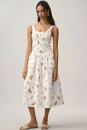 WAYF Drop-Waist Sleeveless Midi Dress