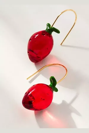 Anthropologie Fruit Icon Glass Drop Earrings