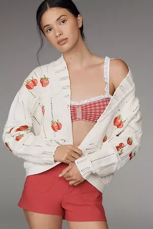 Maeve Fruit-Embroidered Cardigan