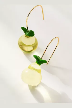 Anthropologie Fruit Icon Glass Drop Earrings