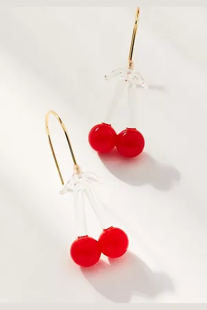Anthropologie Fruit Icon Glass Drop Earrings