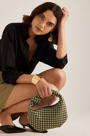 Melie Bianco Larissa Woven Faux-Leather Shoulder Bag