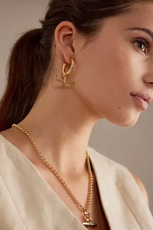Tilly Sveaas Plated Large T-Bar Hoop Earrings