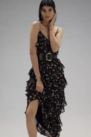 AFRM Ilaria Sweetheart Ruched Mesh Maxi Dress