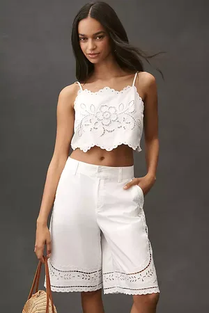 Anthropologie Cutwork Bermuda Shorts