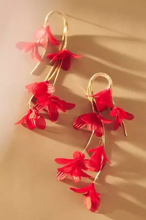 Anthropologie Flower Drop Earrings