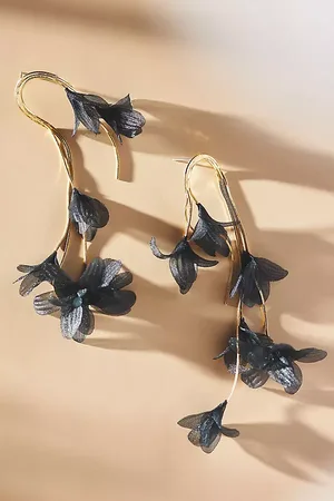 Anthropologie Flower Drop Earrings