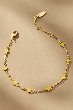 Anthropologie Clover Chain Wrap Bracelet