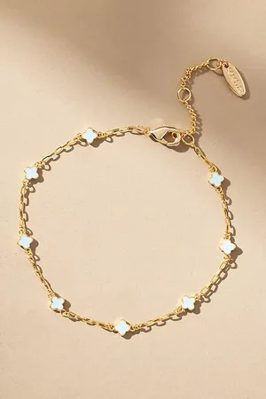 Anthropologie Clover Chain Wrap Bracelet