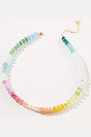 Anthropologie Rainbow Stone Necklace