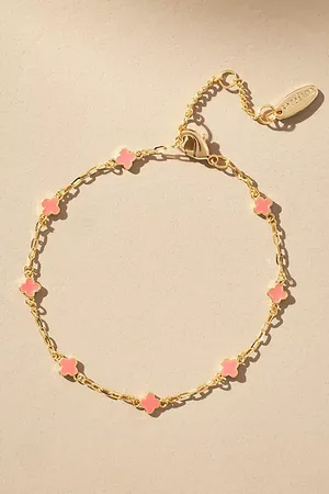 Anthropologie Clover Chain Wrap Bracelet