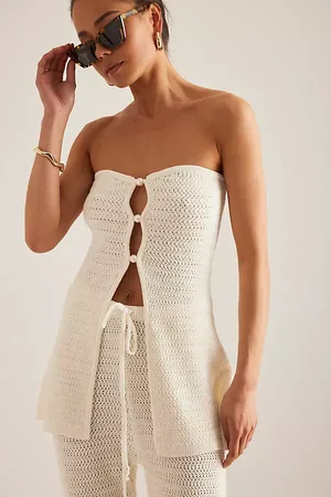 4th & Reckless Gigi Crochet Knit Bandeau Top
