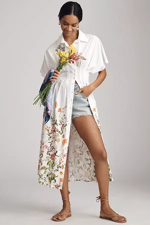 Exquise The Tobie Button-Front Pleated Shirt Dress by